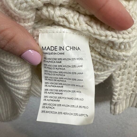 Club Monaco Open-Stitch Sweater Cream Size Small - Picture 4 of 5